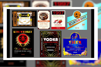design beer label,whiskey,vodka,wine,bottle label design