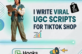 write viral tiktok shop ugc scripts with  hooks