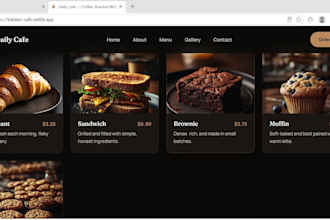 design a responsive cafe website