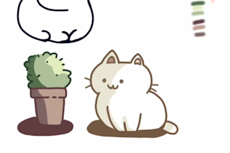 draw cute kawaii stickers or illustrations