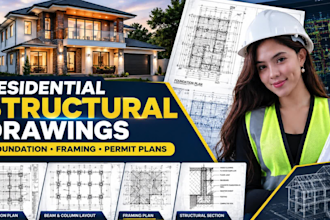 create residential structural drawings and permit plans in autocad