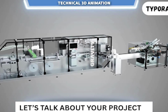 create realist 3d mechanical industrial animation video