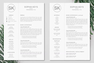 design professional resume, CV and matching cover letter