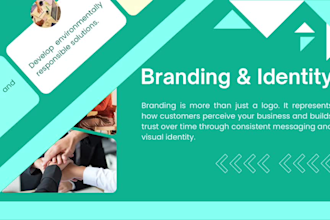 design a professional business presentation or powerpoint pitch deck