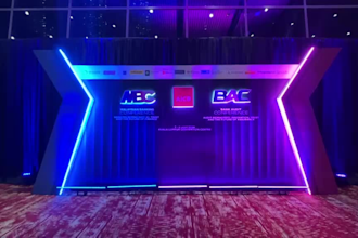 create realistic 3d event backdrop and photo booth designs