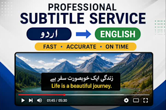translate urdu video to english subtitles and srt file