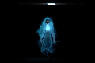 create spooky halloween hologram animation vj loop and haunted projection effect