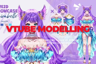 create custom 3d vtuber models, live2d rig, anime chibi, vtube studio ready