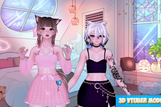 create 3d character models for vtuber anime 3d rigging vroid vrchat 2d 3d vtuber