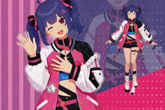 create and rig 3d character model for 3d vtuber vrchat vroid