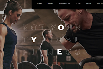 design fitness website gym sport personal trainer workout yoga website