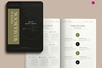 create canva book design, ebook redesign, journal, workbook formatting, freebie