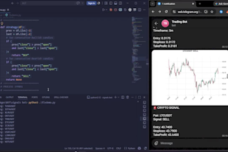 code a custom tradingview or mt5 bot in python,pinescript