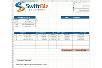 create automated excel invoice template