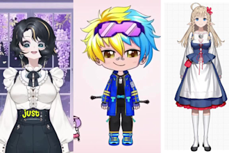 create anime vtuber model with live2d facial expressions and realistic physics