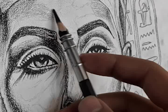 draw a realistic charcoal portrait from your photo