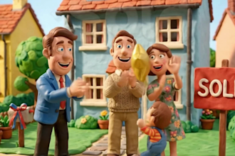 modern 3d ai claymation real estate ai animation video for your property
