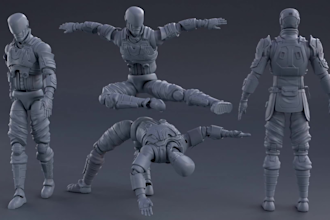 model 3d articulated model,3d figurine,printable model,stl for printing,statues