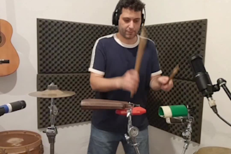 record a complete drum and percussion package