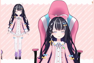 create and rig stunnig live 2d vtuber, chibi model for vtube studio