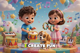 create 3d ai kids animation, nursery rhymes and kids story videos