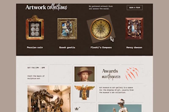 art gallery website, luxury art website, artist portfolio website, exhibition