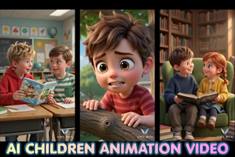 create youtube kids animation video, ai children video, children storytelling
