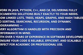 do your data structure and algorithm tasks and projects