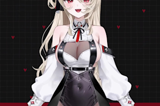 draw and rig live2d vtuber model, anime vtuber, 2d vtuber model, vtuber rigging
