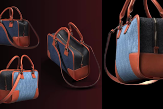 l create 3d product rendering and realistic bag model for ecommerce