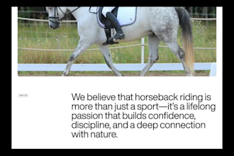 design a professional equestrian, horse riding and riding school website