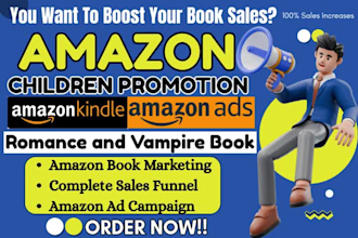 do amazon book promotion, children romance vampire kindle ebook sales marketing