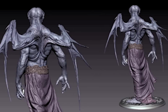 create fantasy creature concept art, monster design and game character models