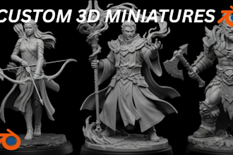 sculpt custom 3d figurine, miniature model tabletop printable stl or resin print