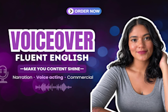 do professional english voiceover with clarity and expression