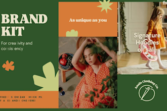 design a canva brand kit with logo, color palette and brand board