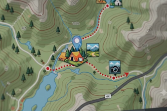 create park map, itinerary map, trail map, location map and hiking map