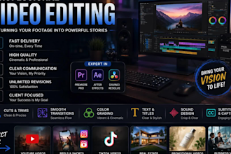 professional video editing for youtube, reels