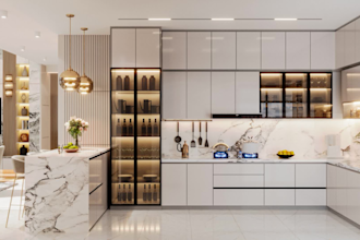 design kitchen interior in 3d and render
