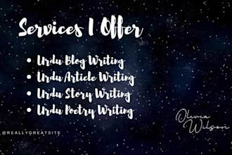 write urdu blog posts , stories and ai video scripts