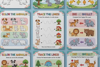 design kids activity book and preschool workbooks