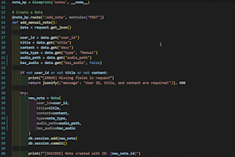 fix python flask or fastapi backend bugs and API errors