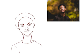 create a watercolor digital portait illustration from your photo