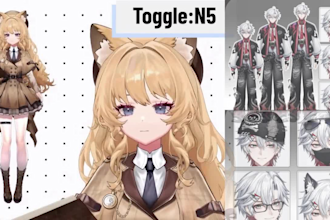 design and rig live2d vtuber model anime vtuber streaming avater chibi style