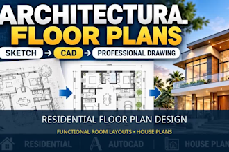 design professional architectural floor plans and autocad house plans