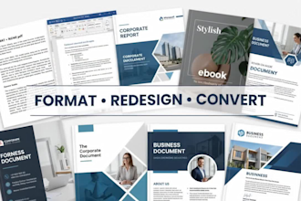 format, redesign or convert pdf document, ms word document