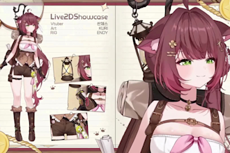design and rig custom 2d vtuber live2d model for vtube studio, 3d vtuber avatar