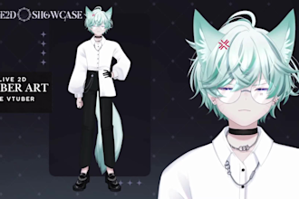 live 2d vtuber models vtuber rigging vtuber commissions outfit and accessories