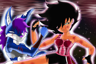draw a custom dbz or dragon ball oc illustration for you