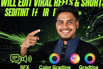 edit viral reels, tiktok and shorts with trendy captions